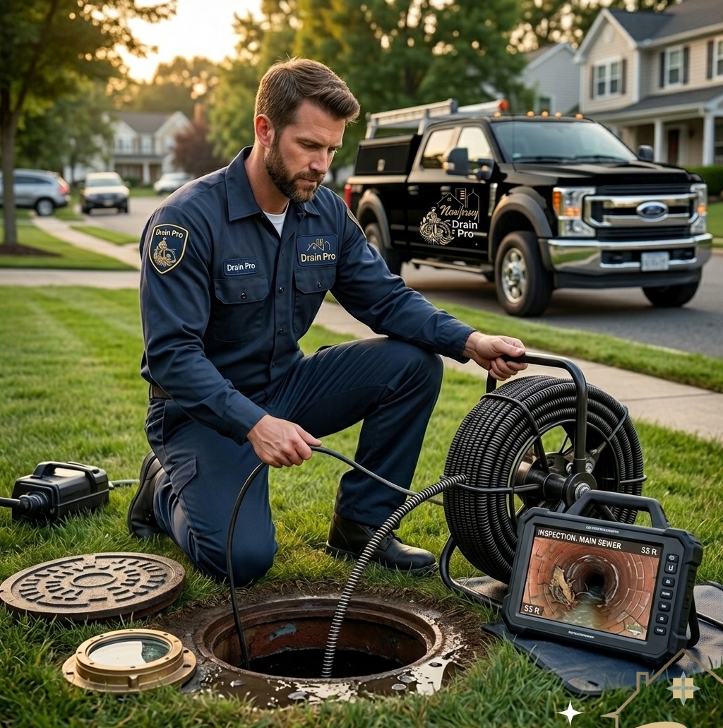 Main sewer line cleaning and inspection — New Jersey Drain Pro licensed contractor